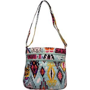 Vera Bradley Pueblo Quilted Crossbody Triple Zip Hipster Tribal Safari Festival